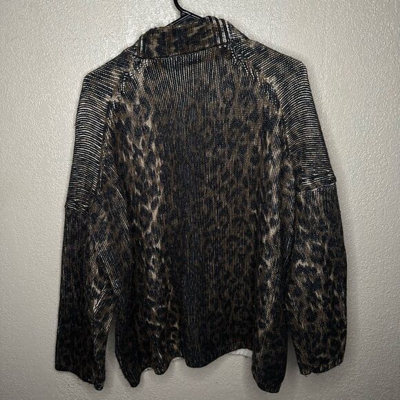 All Saints Mohair Leopard Print Wool Cardigan Mens XS/Small - Picture 3 of 4